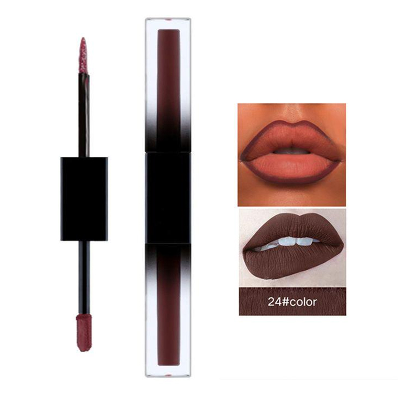 Proveedor de delineador de labios mate multicolor de doble cabeza con brillo de labios Proveedor de delineador de labios mate multicolor de doble cabeza con brillo de labios