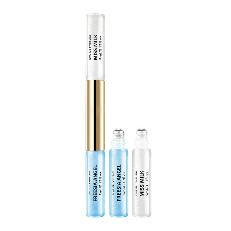 Perfume Rollerball 5ML*2 Perfume de fragancia doble untada para estudiantes Muestra de fragancia de larga duración