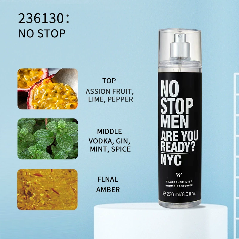 Body Mist 236ml Floral Fruity Original Body Fragrance Spray Perfume Fragancia Duradera para Hombre