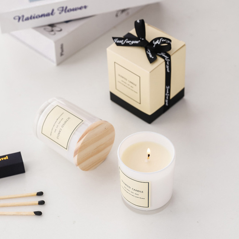 Juego de regalo de velas de cumpleaños románticas redondas de cera de soja de lujo perfumadas con cera vegana hechas a mano de 150 g