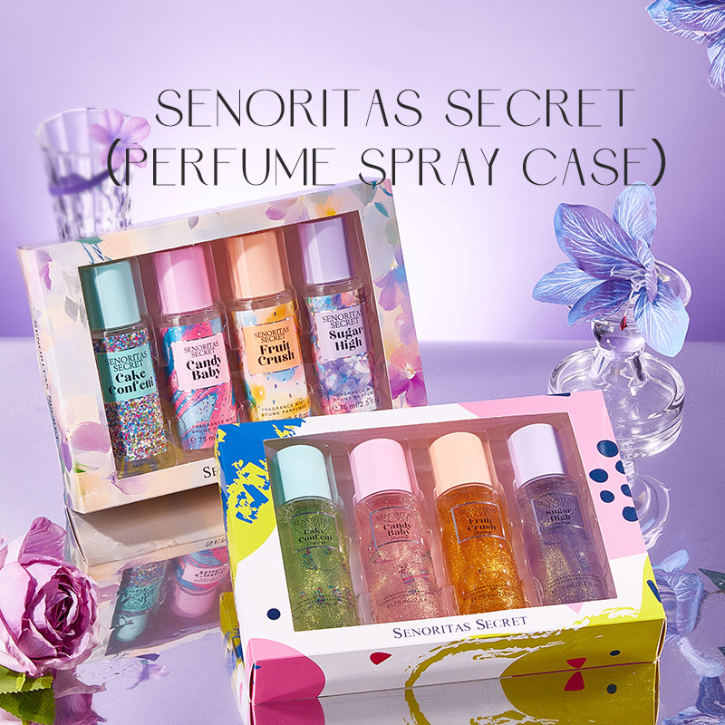 4PCS 75ml*4 Eau De Parfum Florals Body Spray Juego de regalo de niebla corporal femenina afrutada de 75 ml