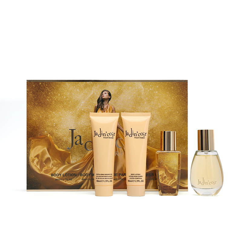 El set de regalo para el cuidado de la piel para el spa de baño incluye loción corporal de gel de ducha, bruma corporal y perfume para mujer