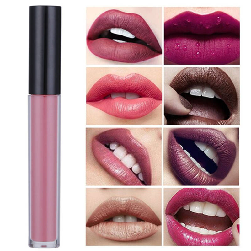Lápiz labial de maquillaje impermeable, duradero, de 49 colores, lápiz labial líquido mate, brillo labial