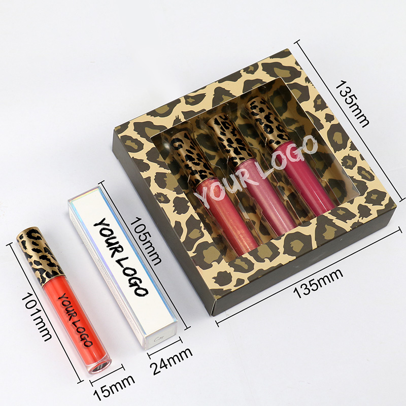 Nuevo juego de brillo labial 3 en 1, caja de regalo mate, lápiz labial, maquillaje combinado