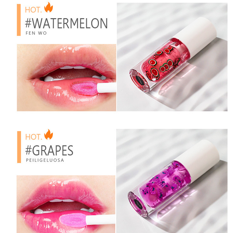 Aceite de labio de fresa y bayas con sabor a frutas y color natural mágico