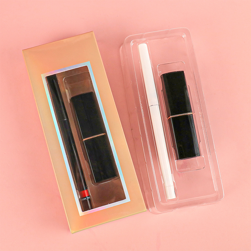 Juego de embalaje de lápiz labial vegano sin logotipo, lápiz labial de terciopelo mate, kit de delineador de labios de larga duración