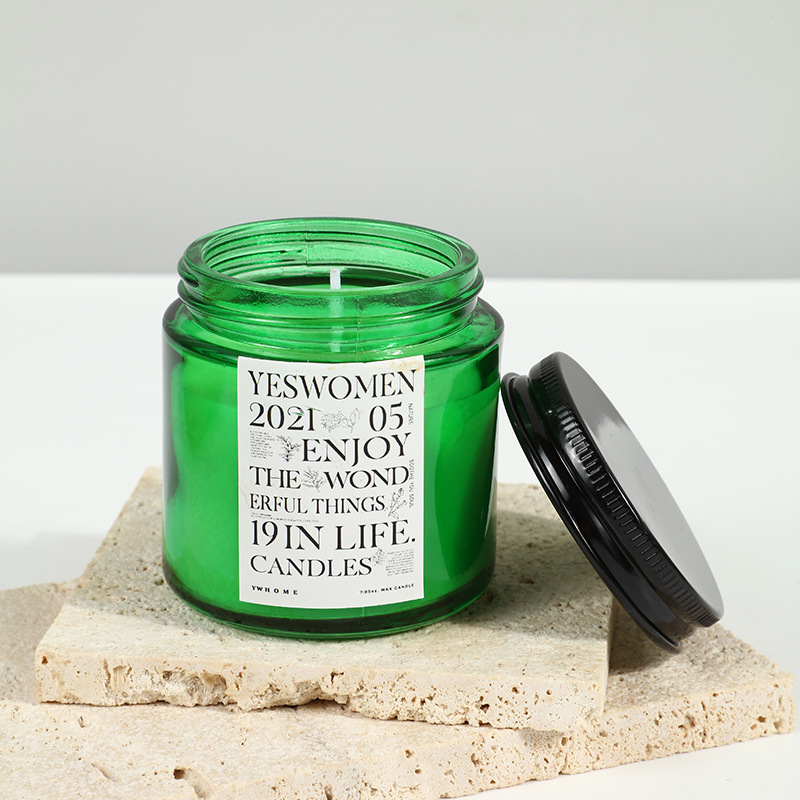 Velas Aromaticas de 100 g en frasco de vidrio verde Velas perfumadas