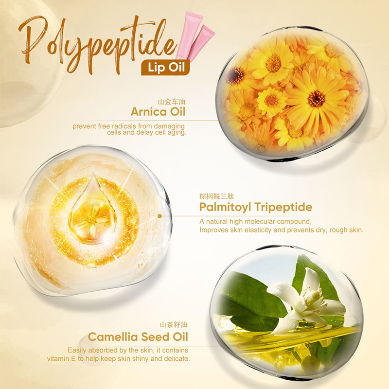 Bálsamo labial hidratante brillante, impermeable, hidratante, jugoso, tinte de manteca de karité, péptidos, tinte labial