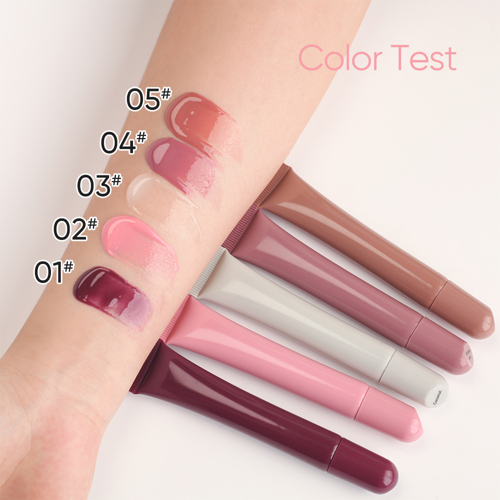 Bálsamo labial Vegano Hidratante e Hidratante Polipéptido de Camelia Aceite para Resplandor de Labios de Frutas Aceite para Brillo de Labios