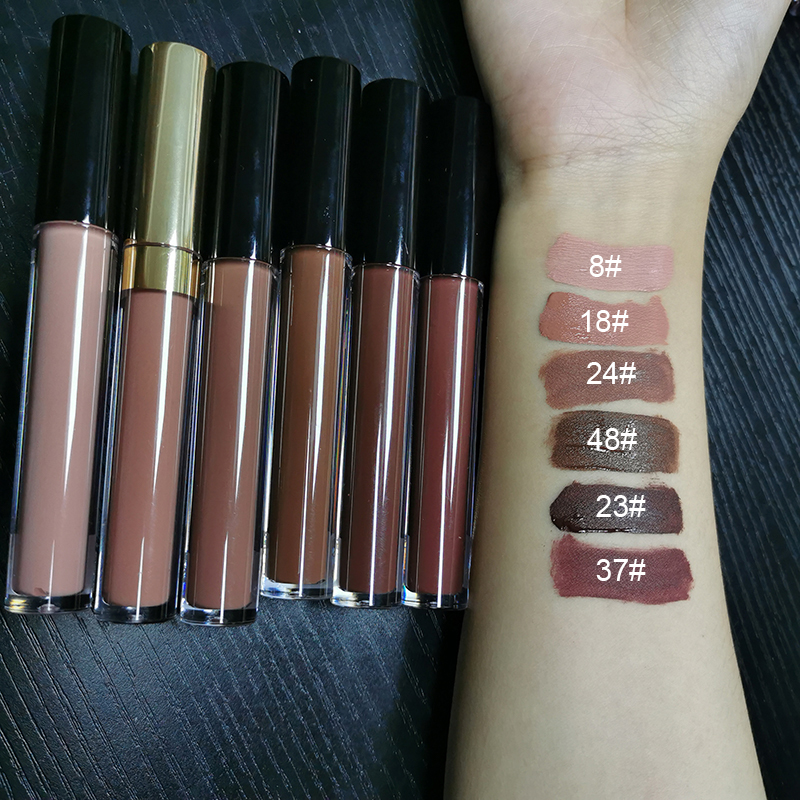 Lápiz labial de maquillaje impermeable, duradero, de 49 colores, lápiz labial líquido mate, brillo labial