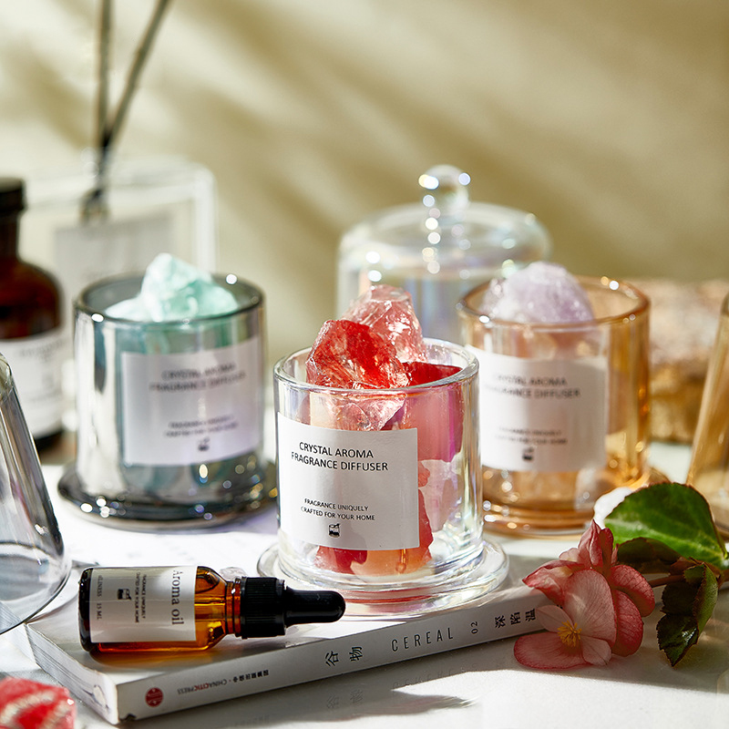 Piedra difusa Piedra de cristal Piedra aromática sin fuego Fragancia para interiores Regalo creativo Adornos de aceites esenciales Aromaterapia