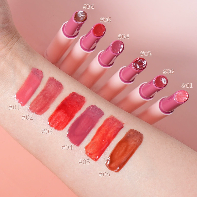 Lápiz labial hidratante de prensa Lápiz labial hidratante Espejo brillante que se desvanece Línea labial Lápiz labial hidratante Relleno de labios