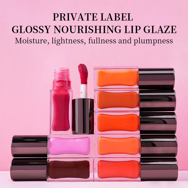 Maquillaje de lápiz labial líquido mineral a base de aceite con brillo labial vegano