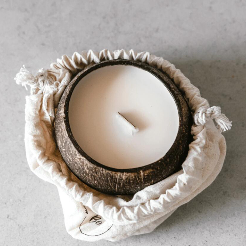 Caja de recuerdo de regalo de cumpleaños para mujer con aromaterapia y cera de soja de 200 g, con carcasa de coco natural y ambiente de dormitorio largo