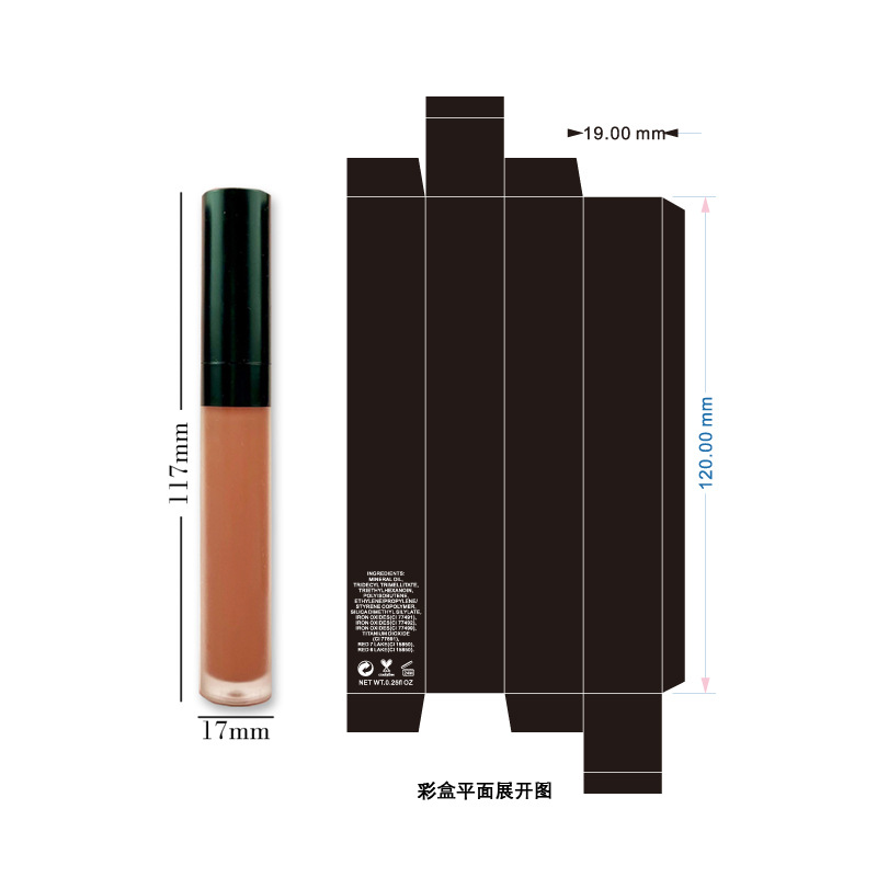 Lápiz labial líquido mate impermeable para cosméticos veganos de 24 colores con alto contenido de pigmentos para mujer