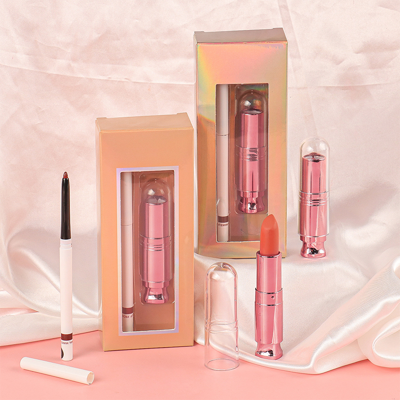Conjunto de lápiz labial mate nude de terciopelo resistente al agua y duradero para maquillaje de labios