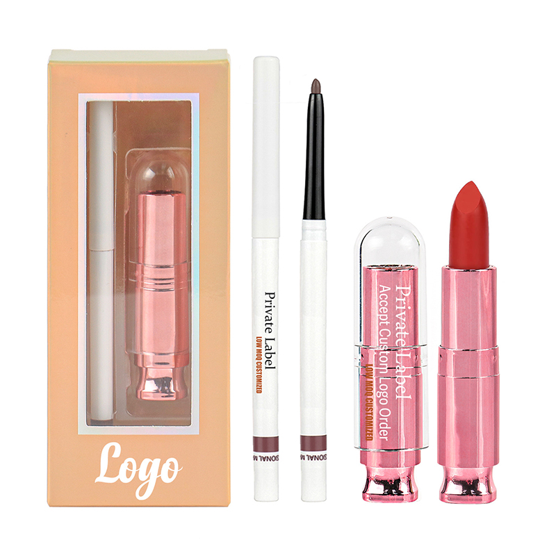 Conjunto de lápiz labial mate nude de terciopelo resistente al agua y duradero para maquillaje de labios