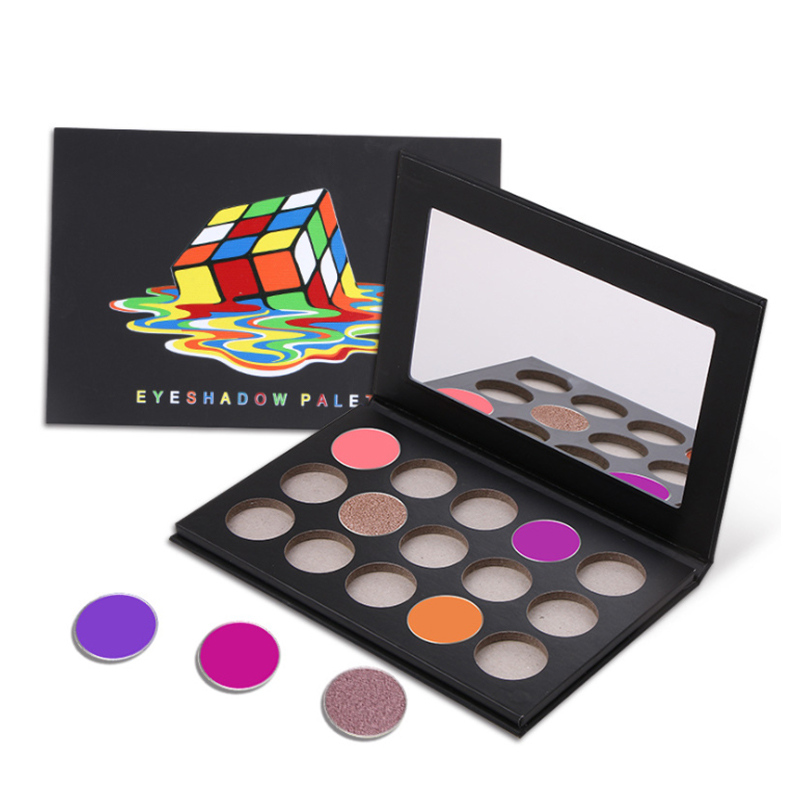 Paleta de sombras de ojos con brillo mate y purpurina prensada de 15 colores de Make up Cosmetics