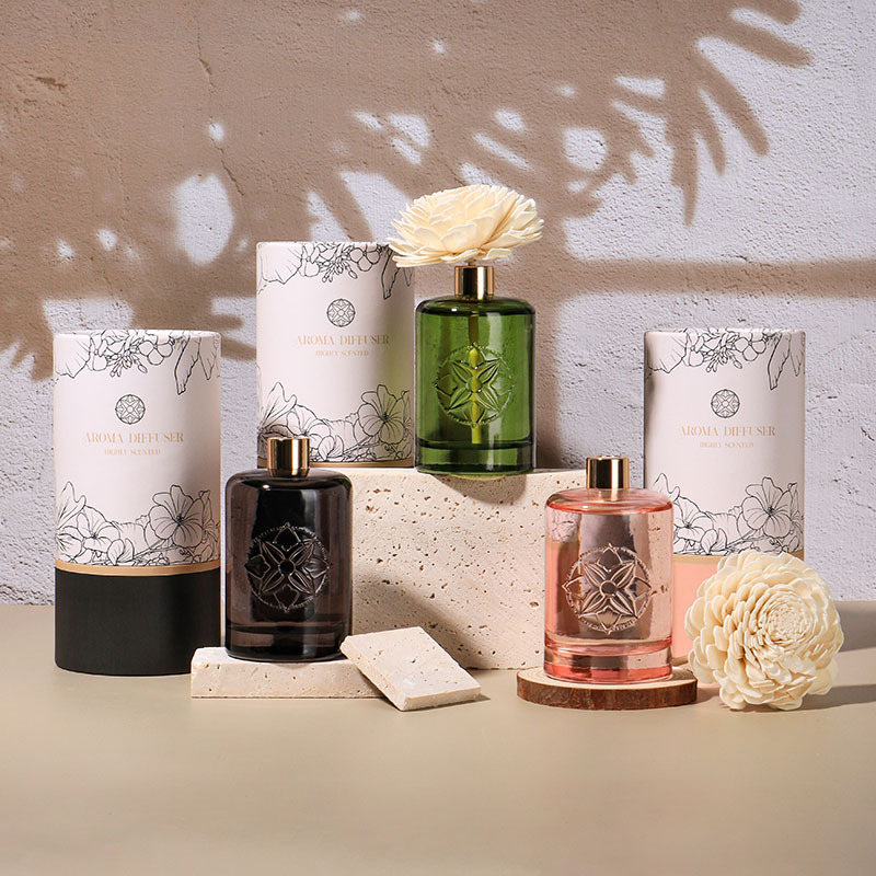 Difusor de aroma de sala de aroma de 100 ml con ambientadores de fragancia de aroma en barra de ratán para decoración del hogar