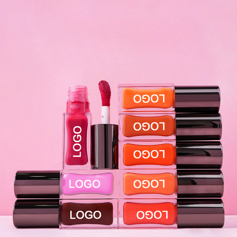Maquillaje de lápiz labial líquido mineral a base de aceite con brillo labial vegano