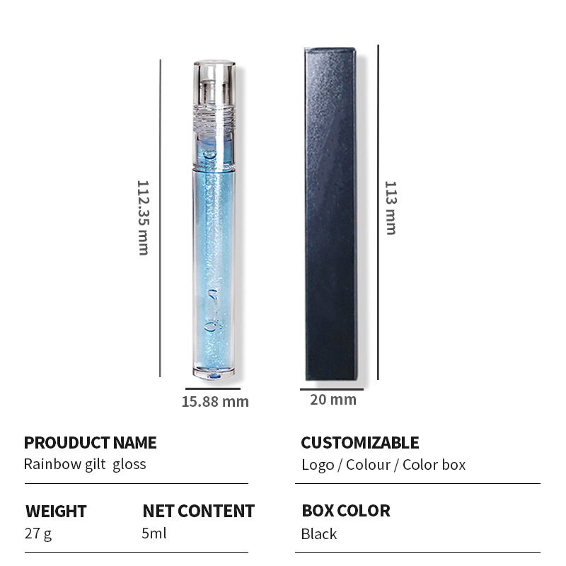 Lápiz labial líquido Jelly Cute Wet Lip Gloss Hidratante Brillo brillante Brillo labial transparente cristalino