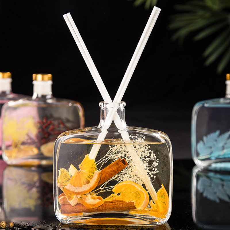 Difusor de caña de flores secas en conserva de aceite esencial de fragancia casera de 100 ml/200 ml para regalo de decoración del hogar