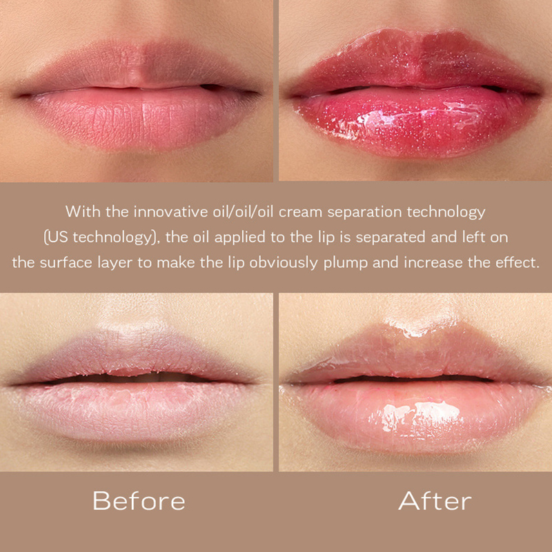 Nuevo Lip Plumper Gloss Potenciador de labios vegano Plumper Gloss Aceite brillante