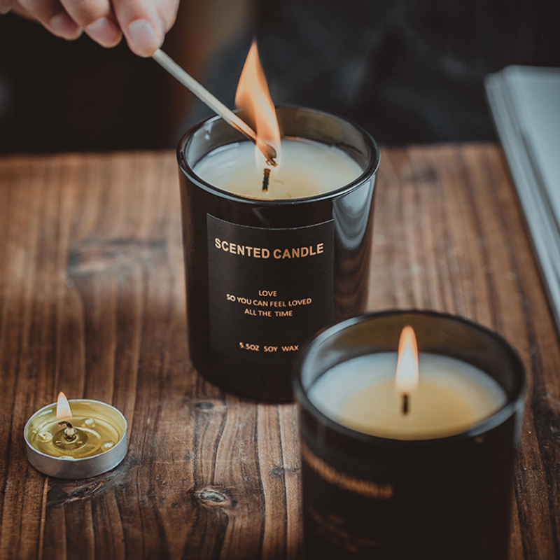 Velas perfumadas de aromaterapia de fábrica de cera de soja natural de 160 g Velas perfumadas de aromaterapia de fábrica de cera de soja natural de 160 g