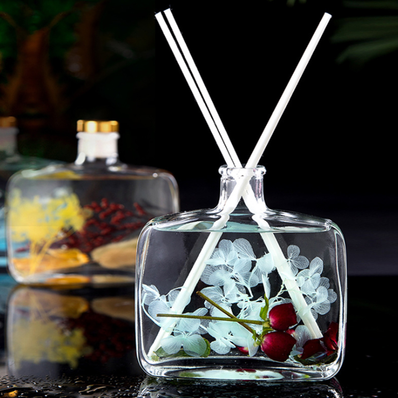 Difusor de caña de flores secas en conserva de aceite esencial de fragancia casera de 100 ml/200 ml para regalo de decoración del hogar