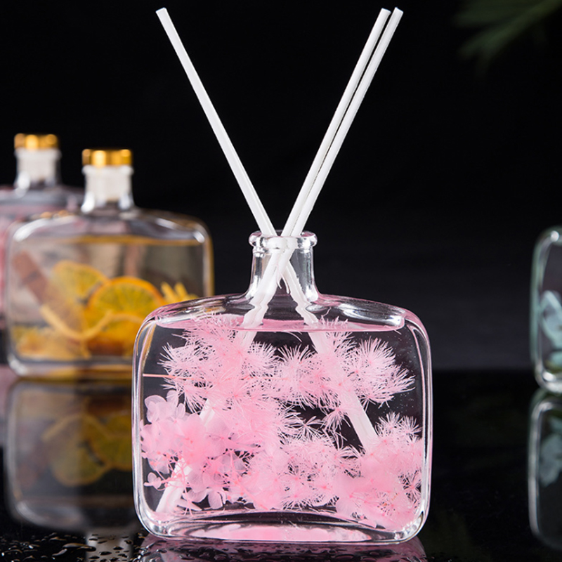 Difusor de caña de flores secas en conserva de aceite esencial de fragancia casera de 100 ml/200 ml para regalo de decoración del hogar