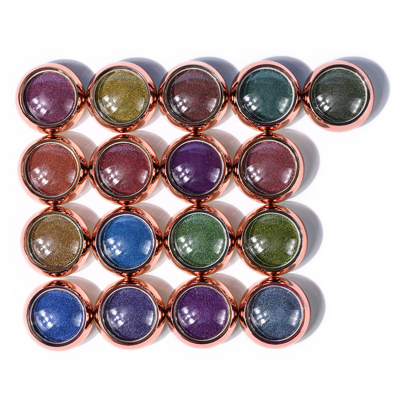 Sombra de ojos única camaleónica con pigmento duocromático en polvo de 17 colores