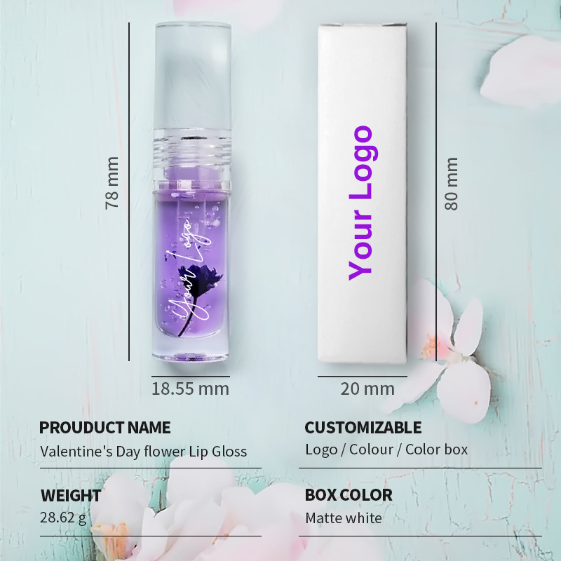 Kit de purpurina para proveedores de tubos brillantes, aceite de labios transparente para flores de niña, brillo de labios